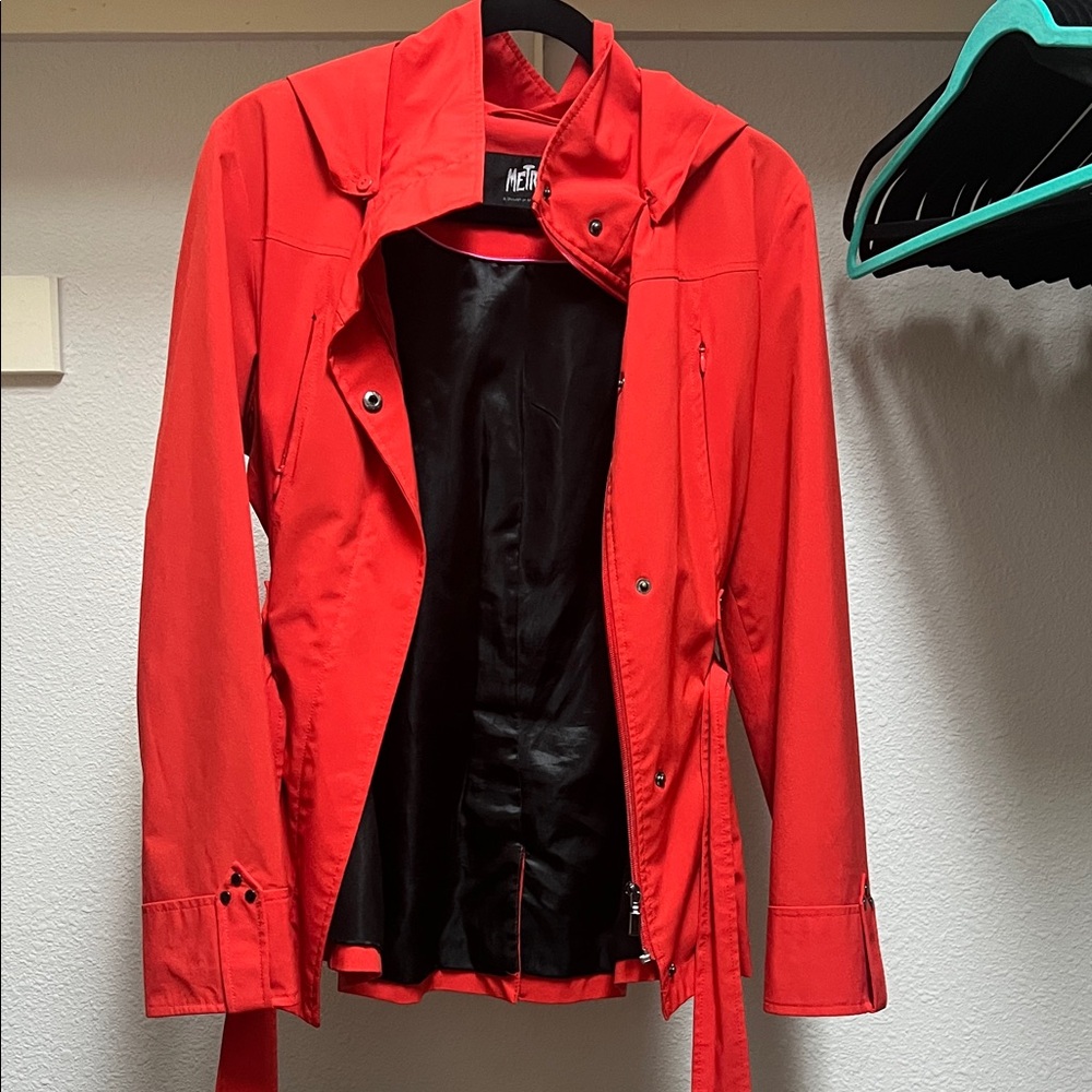 Meraki Vibrant Red Trench Coat